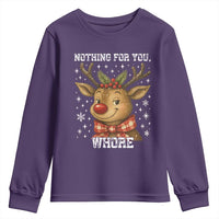 Reindeer Christmas Meme Youth Sweatshirt Nothing For You Whore - Wonder Print Shop