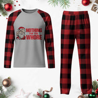 Santa Christmas Meme Plaid Pajama Set Nothing For You Whore - Wonder Print Shop