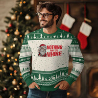 Santa Xmas Meme Ugly Christmas Sweater Nothing For You Whore - Wonder Print Shop