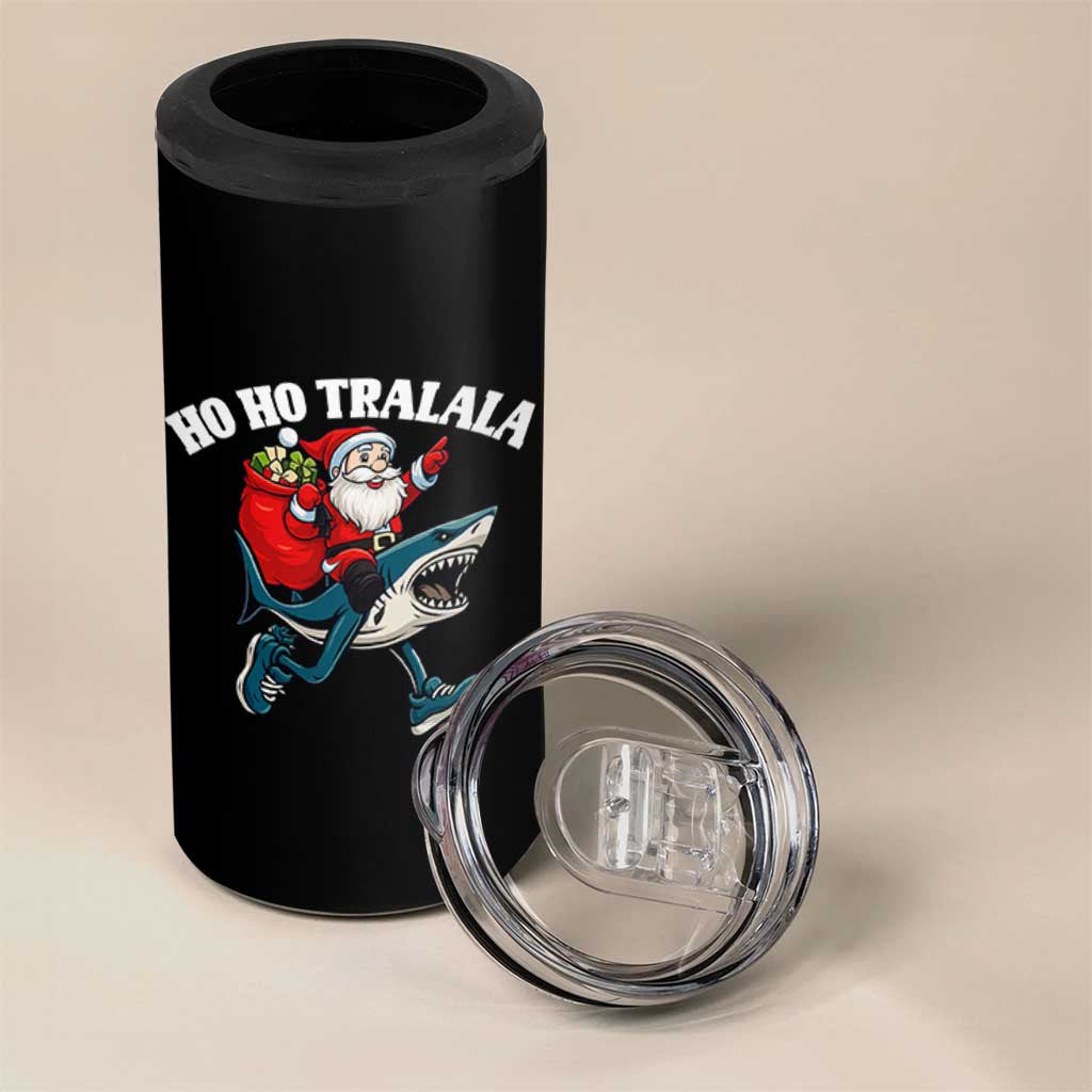 Tralalero Tralala Christmas Meme 4 in 1 Can Cooler Tumbler Santa Xmas Ho Ho Ho