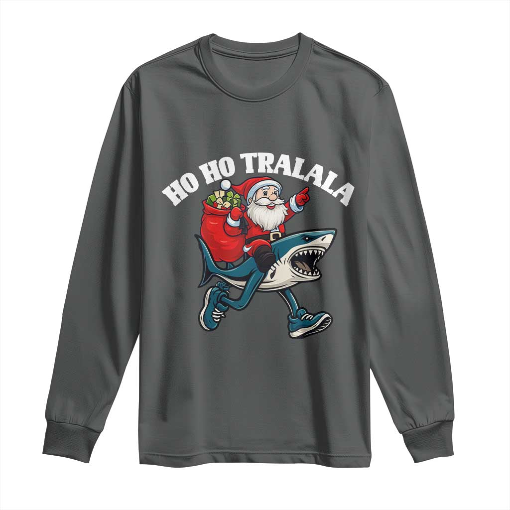 Tralalero Tralala Christmas Meme Long Sleeve Shirt Santa Xmas Ho Ho Ho - Wonder Print Shop