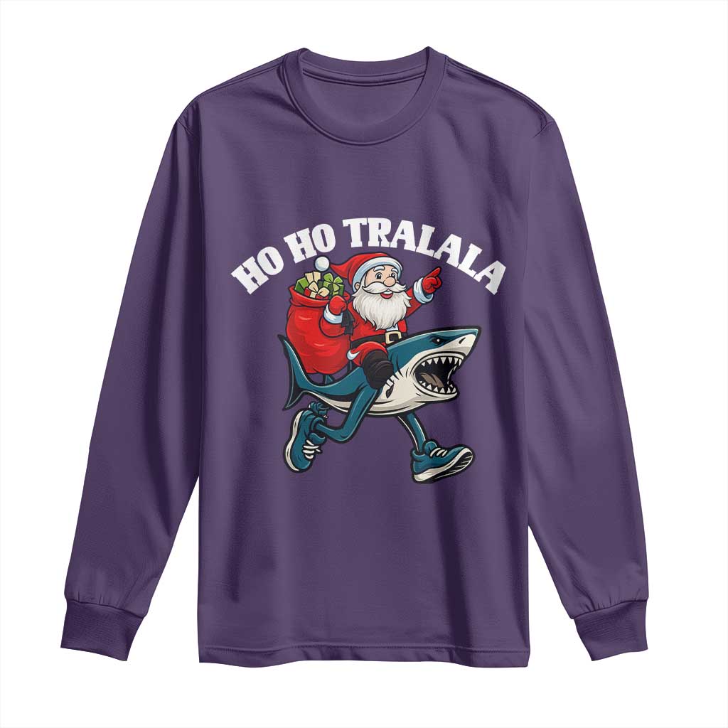 Tralalero Tralala Christmas Meme Long Sleeve Shirt Santa Xmas Ho Ho Ho - Wonder Print Shop