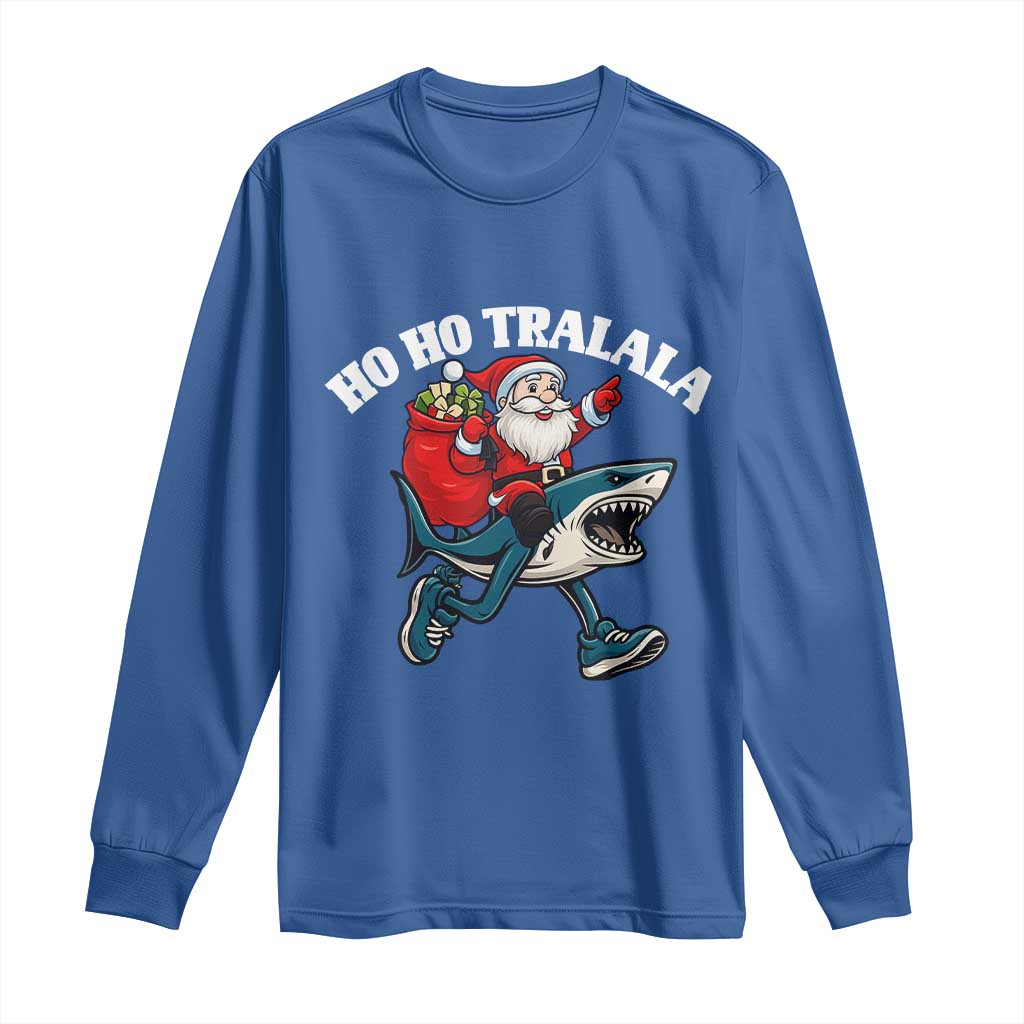 Tralalero Tralala Christmas Meme Long Sleeve Shirt Santa Xmas Ho Ho Ho - Wonder Print Shop