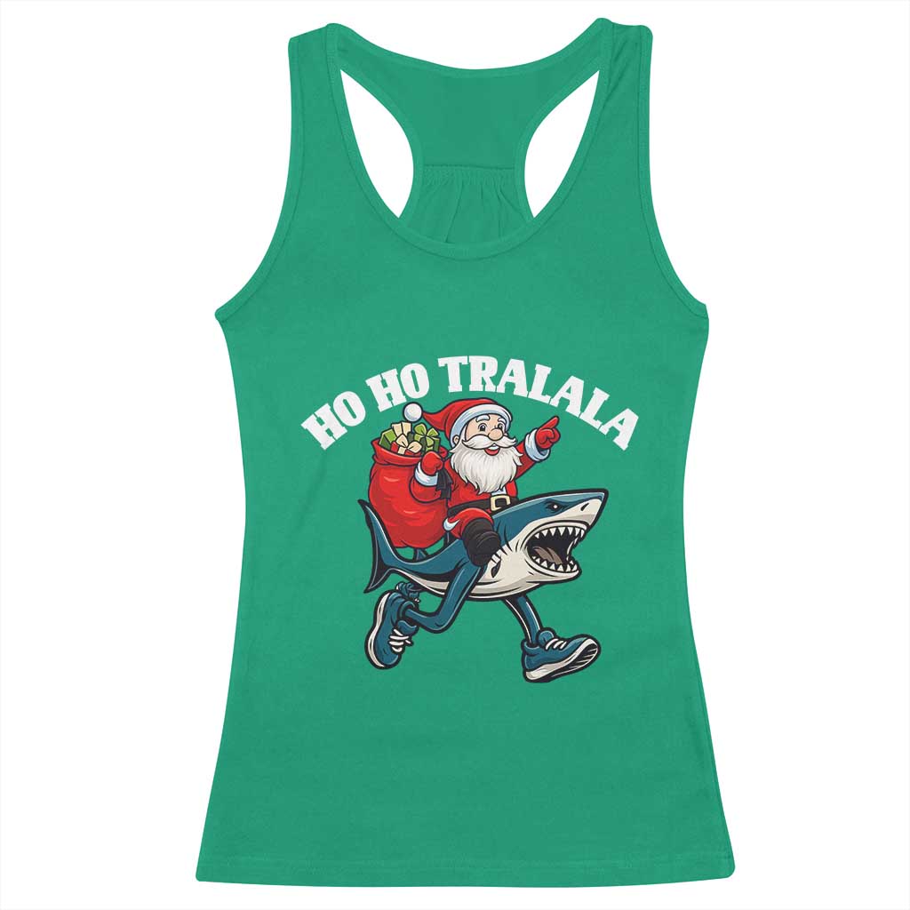 Tralalero Tralala Christmas Meme Racerback Tank Top Santa Xmas Ho Ho Ho - Wonder Print Shop