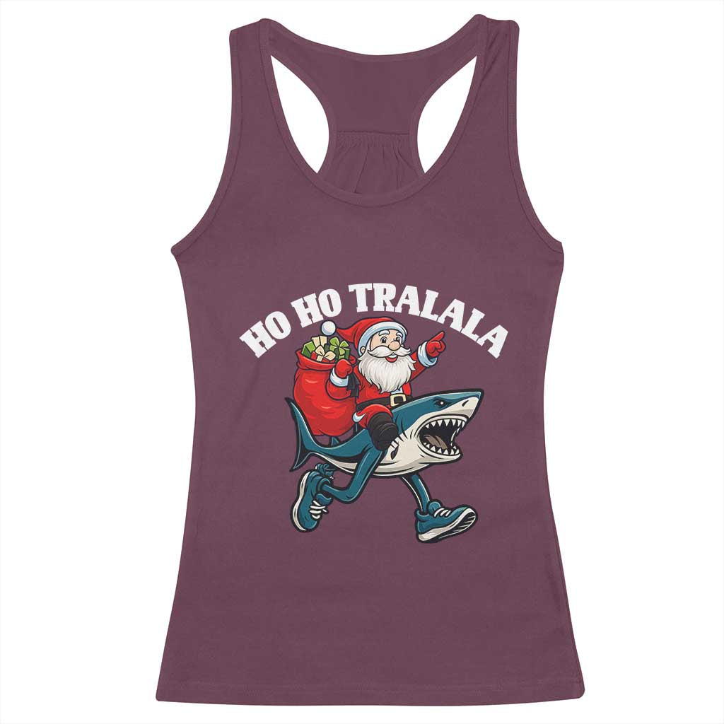 Tralalero Tralala Christmas Meme Racerback Tank Top Santa Xmas Ho Ho Ho - Wonder Print Shop