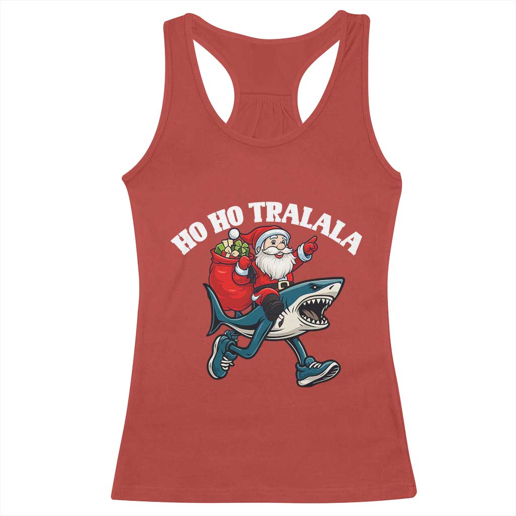 Tralalero Tralala Christmas Meme Racerback Tank Top Santa Xmas Ho Ho Ho - Wonder Print Shop