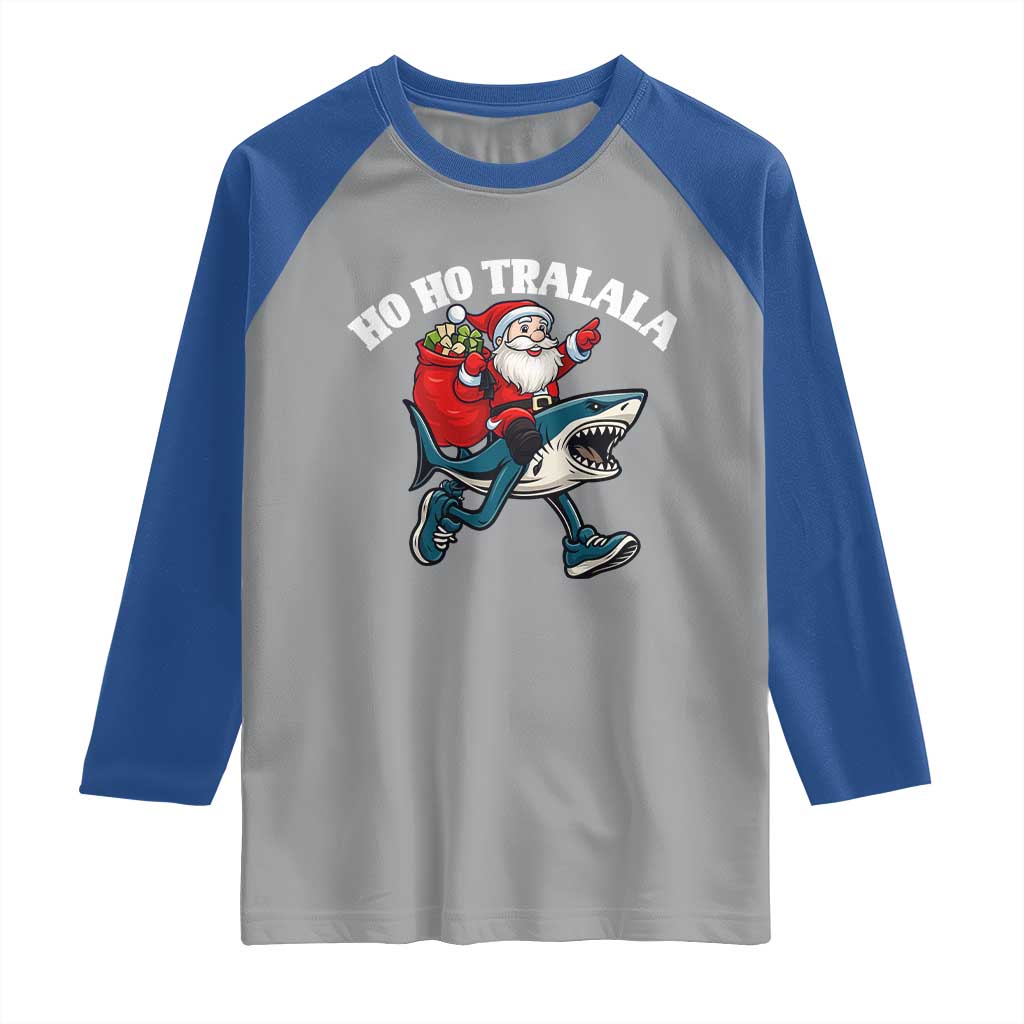 Tralalero Tralala Christmas Meme Raglan Shirt Santa Xmas Ho Ho Ho - Wonder Print Shop