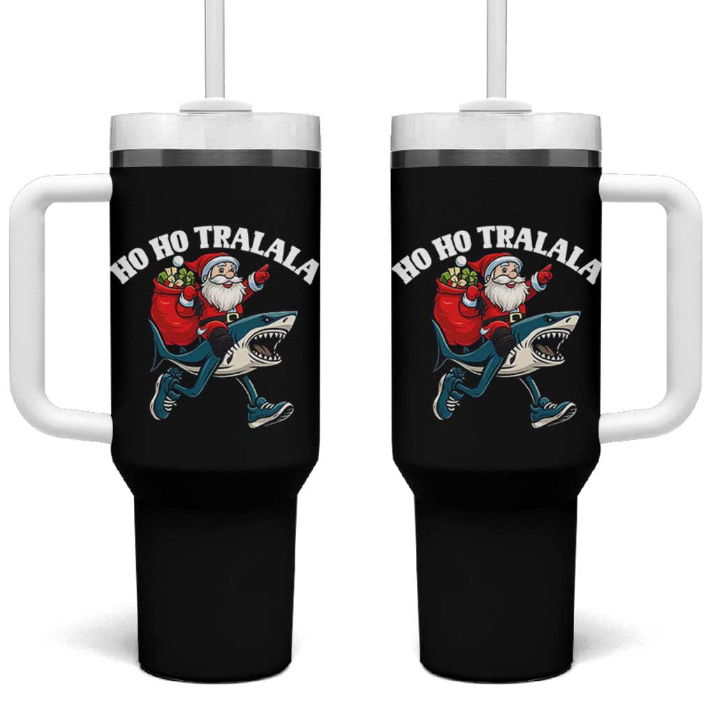 Tralalero Tralala Christmas Meme Tumbler With Handle Santa Xmas Ho Ho Ho