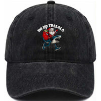 Tralalero Tralala Christmas Meme Washed Cotton Baseball Cap Santa Xmas Ho Ho Ho