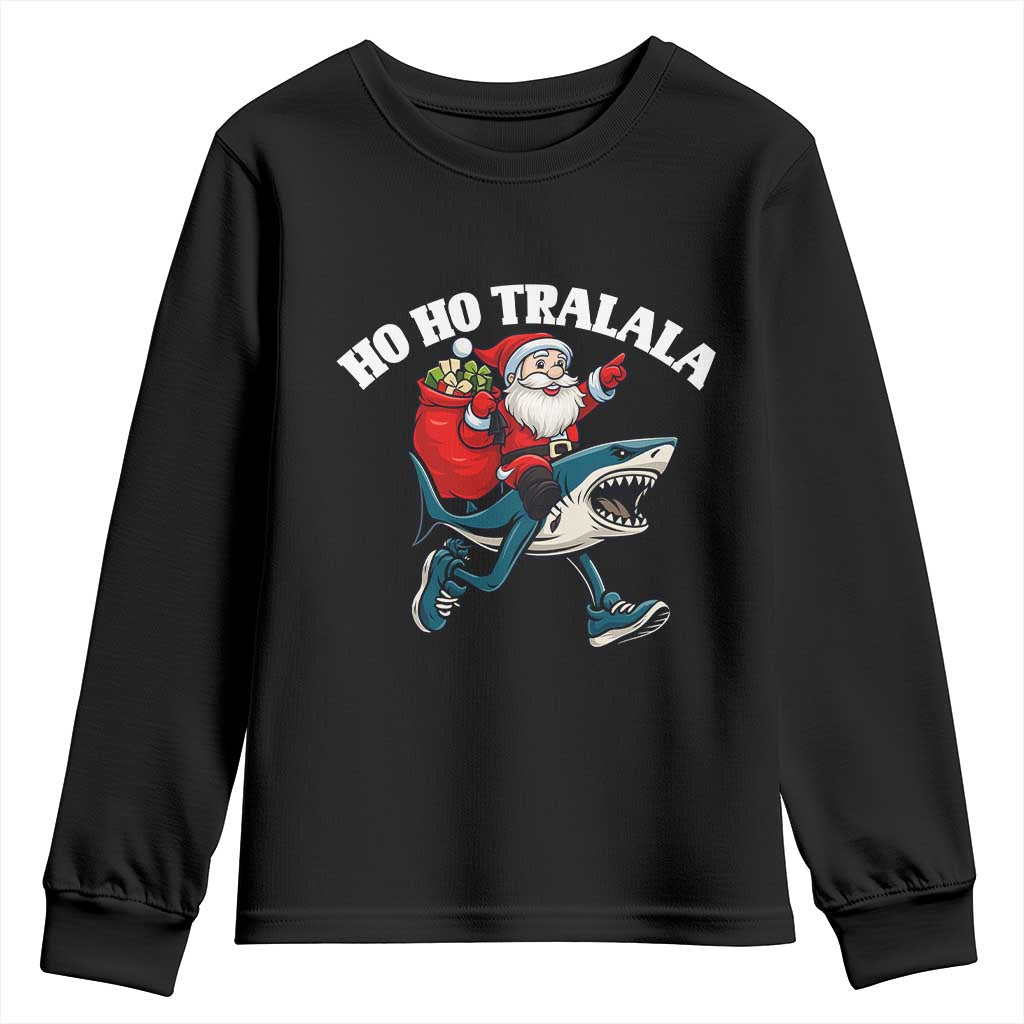 Tralalero Tralala Christmas Meme Youth Sweatshirt Santa Xmas Ho Ho Ho - Wonder Print Shop