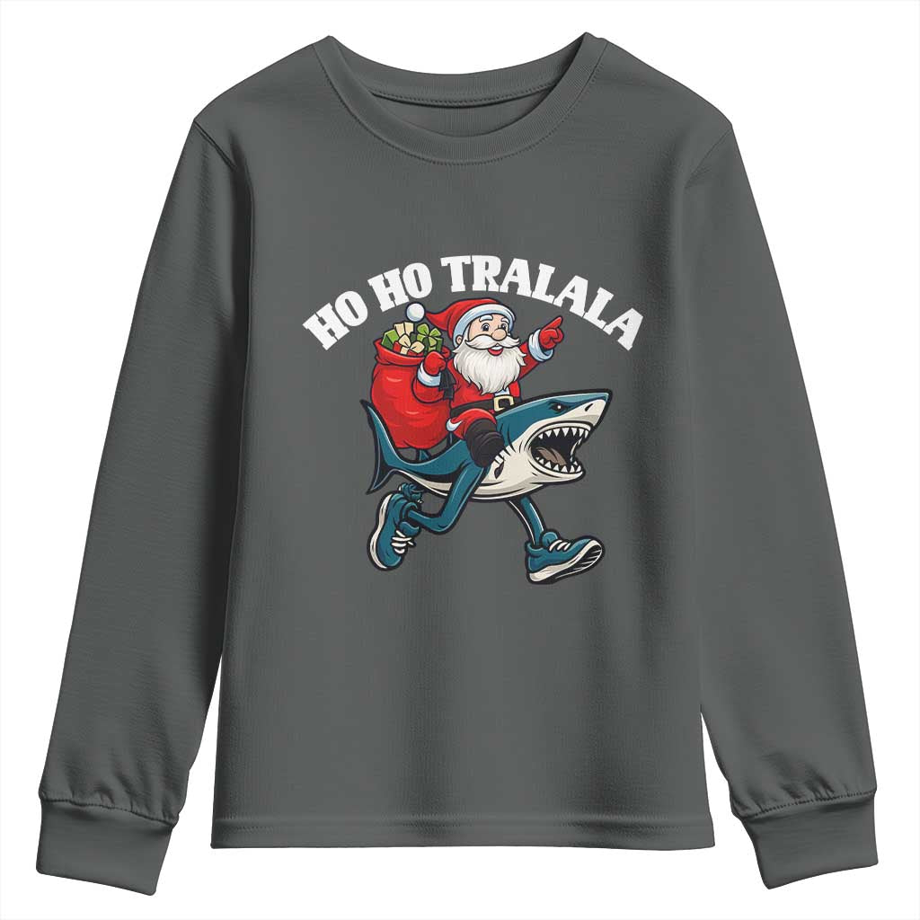 Tralalero Tralala Christmas Meme Youth Sweatshirt Santa Xmas Ho Ho Ho - Wonder Print Shop