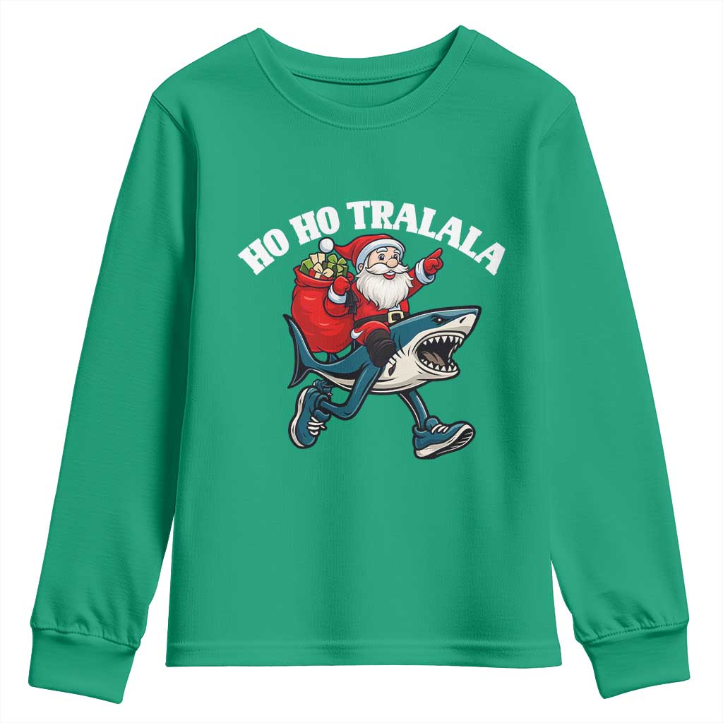 Tralalero Tralala Christmas Meme Youth Sweatshirt Santa Xmas Ho Ho Ho - Wonder Print Shop