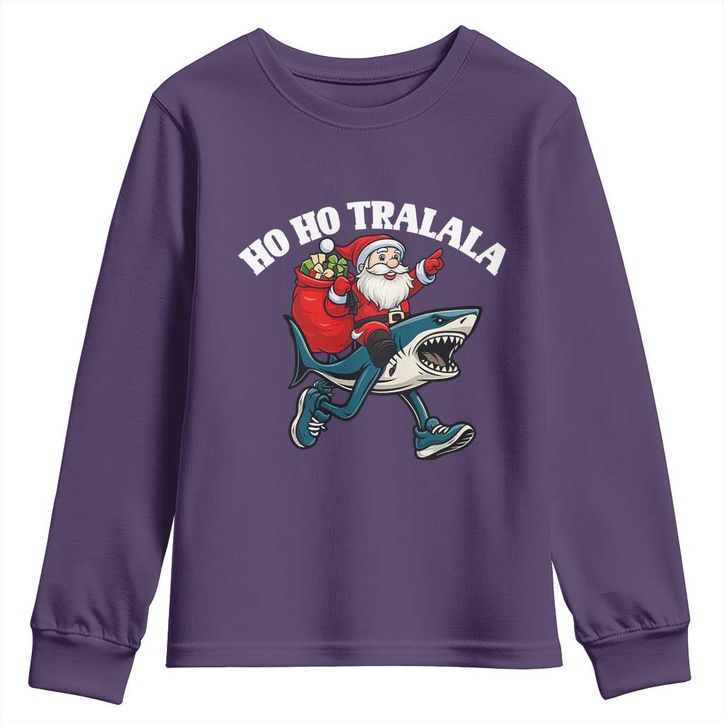 Tralalero Tralala Christmas Meme Youth Sweatshirt Santa Xmas Ho Ho Ho - Wonder Print Shop