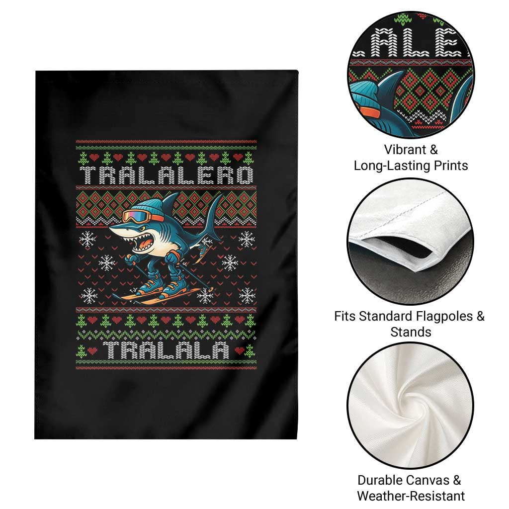 Tralalero Tralala Christmas Meme Garden Flag Snowboard Ugly Xmas - Wonder Print Shop
