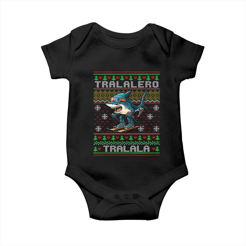 Tralalero Tralala Christmas Meme Baby Onesie Snowboard Ugly Xmas - Wonder Print Shop