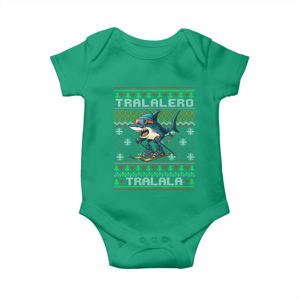Tralalero Tralala Christmas Meme Baby Onesie Snowboard Ugly Xmas - Wonder Print Shop