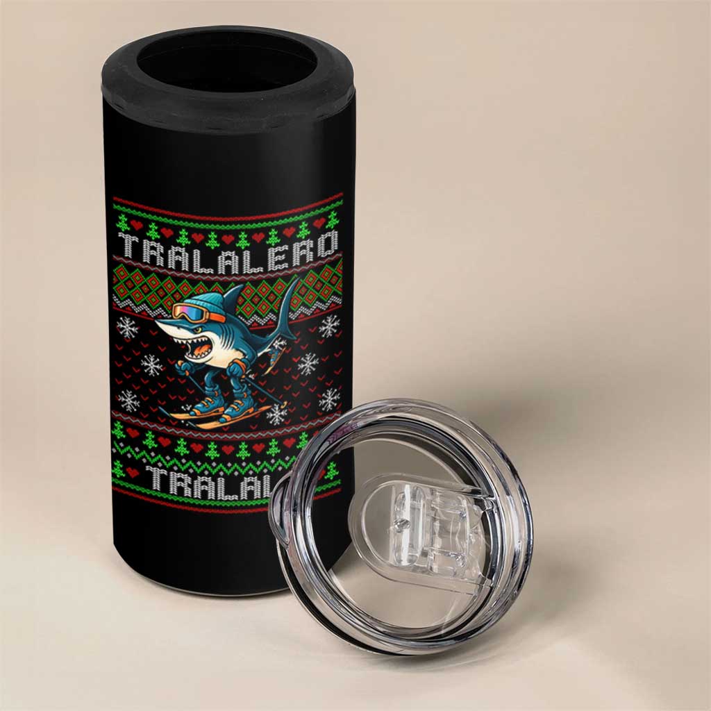 Tralalero Tralala Christmas Meme 4 in 1 Can Cooler Tumbler Snowboard Ugly Xmas