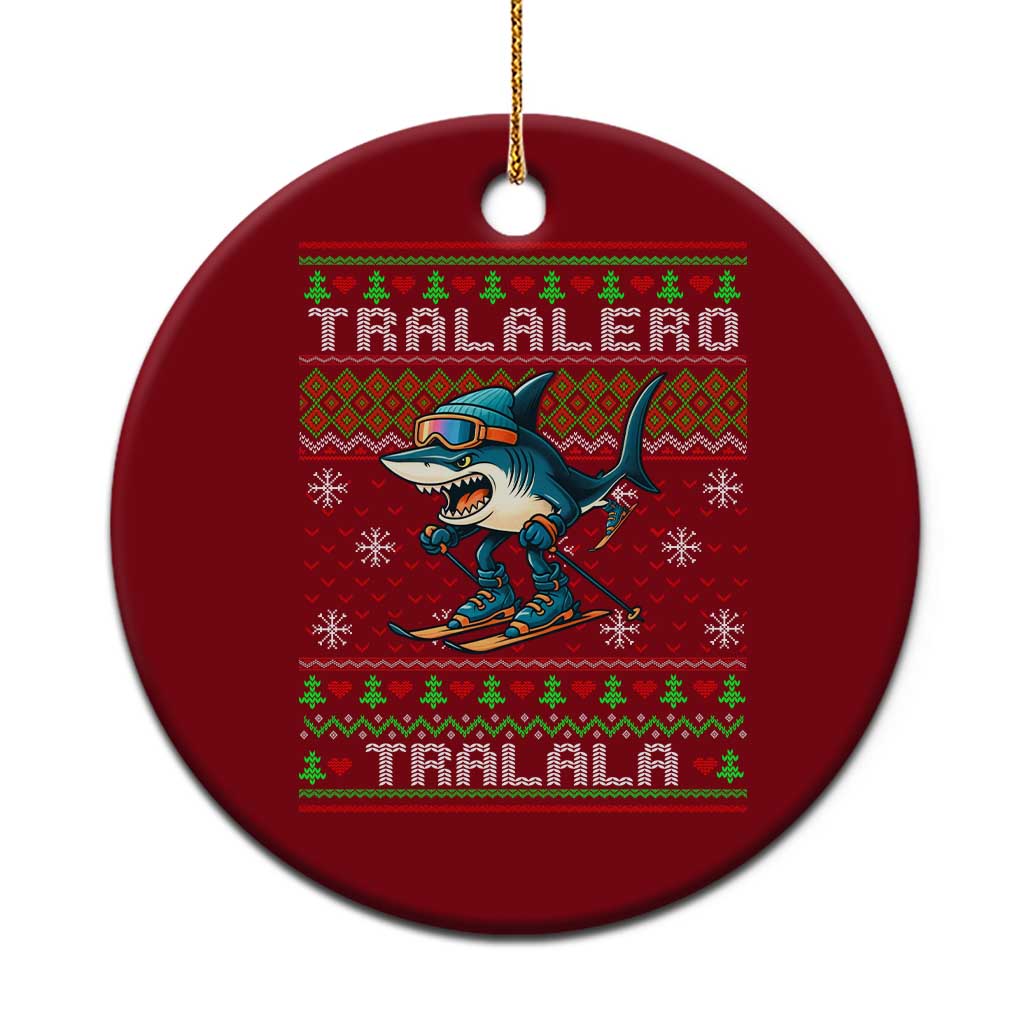 Tralalero Tralala Xmas Meme Ceramic Ornament Snowboard Ugly Xmas - Wonder Print Shop