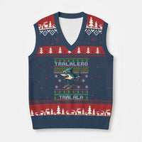 Tralalero Tralala Xmas Meme V-Neck Knit Sweater Vest Snowboard Ugly Xmas - Wonder Print Shop