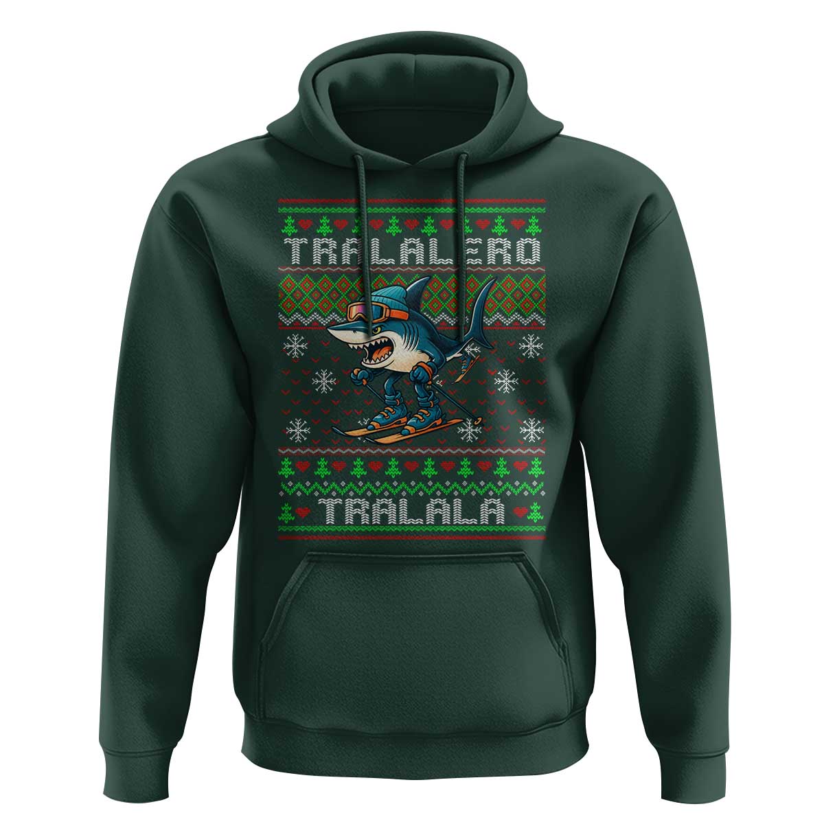 Tralalero Tralala Christmas Meme Hoodie Snowboard Ugly Xmas - Wonder Print Shop