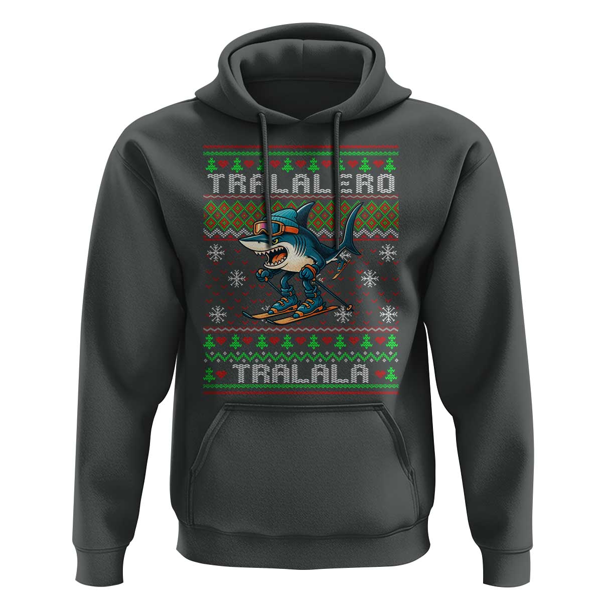 Tralalero Tralala Christmas Meme Hoodie Snowboard Ugly Xmas - Wonder Print Shop