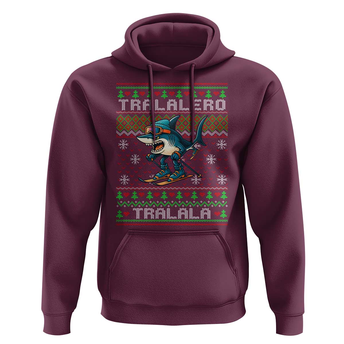 Tralalero Tralala Christmas Meme Hoodie Snowboard Ugly Xmas - Wonder Print Shop