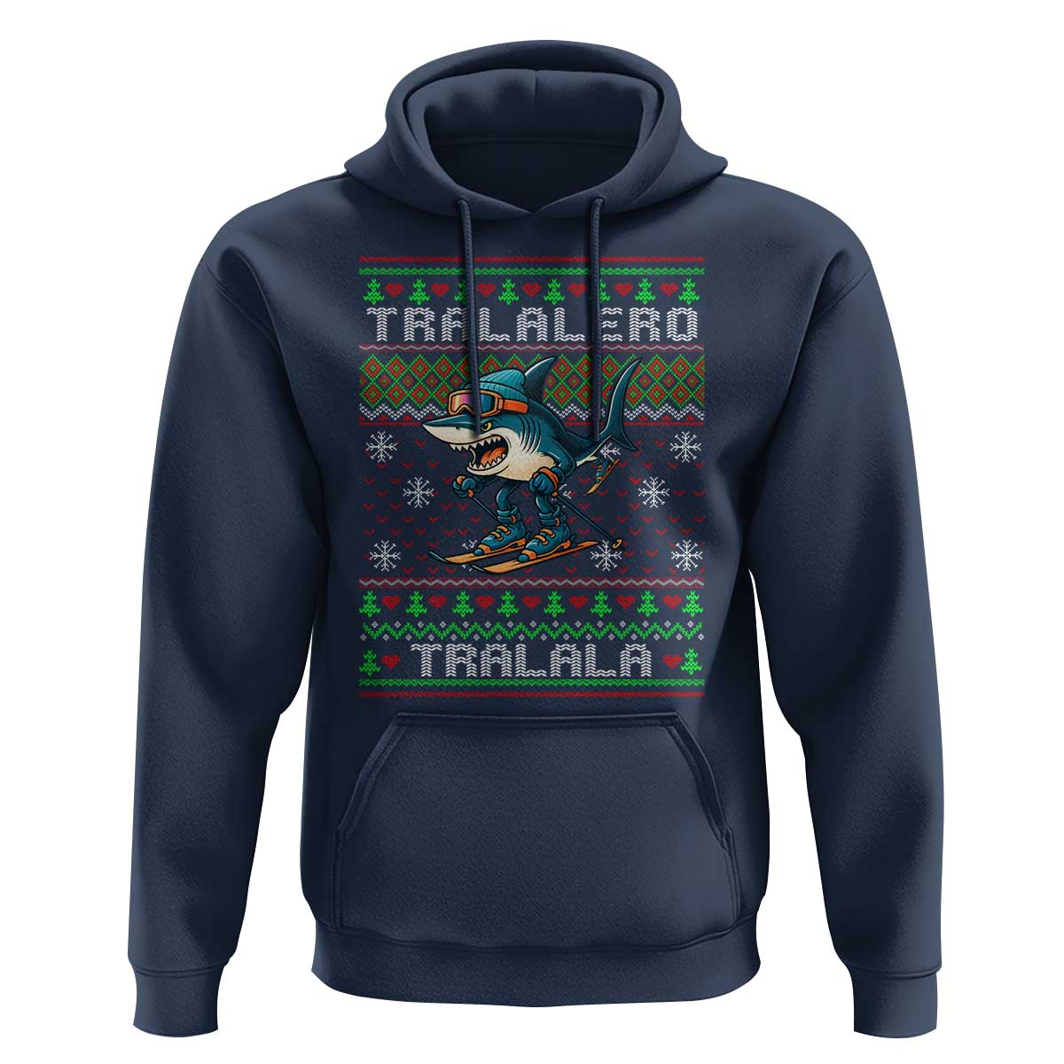 Tralalero Tralala Christmas Meme Hoodie Snowboard Ugly Xmas - Wonder Print Shop