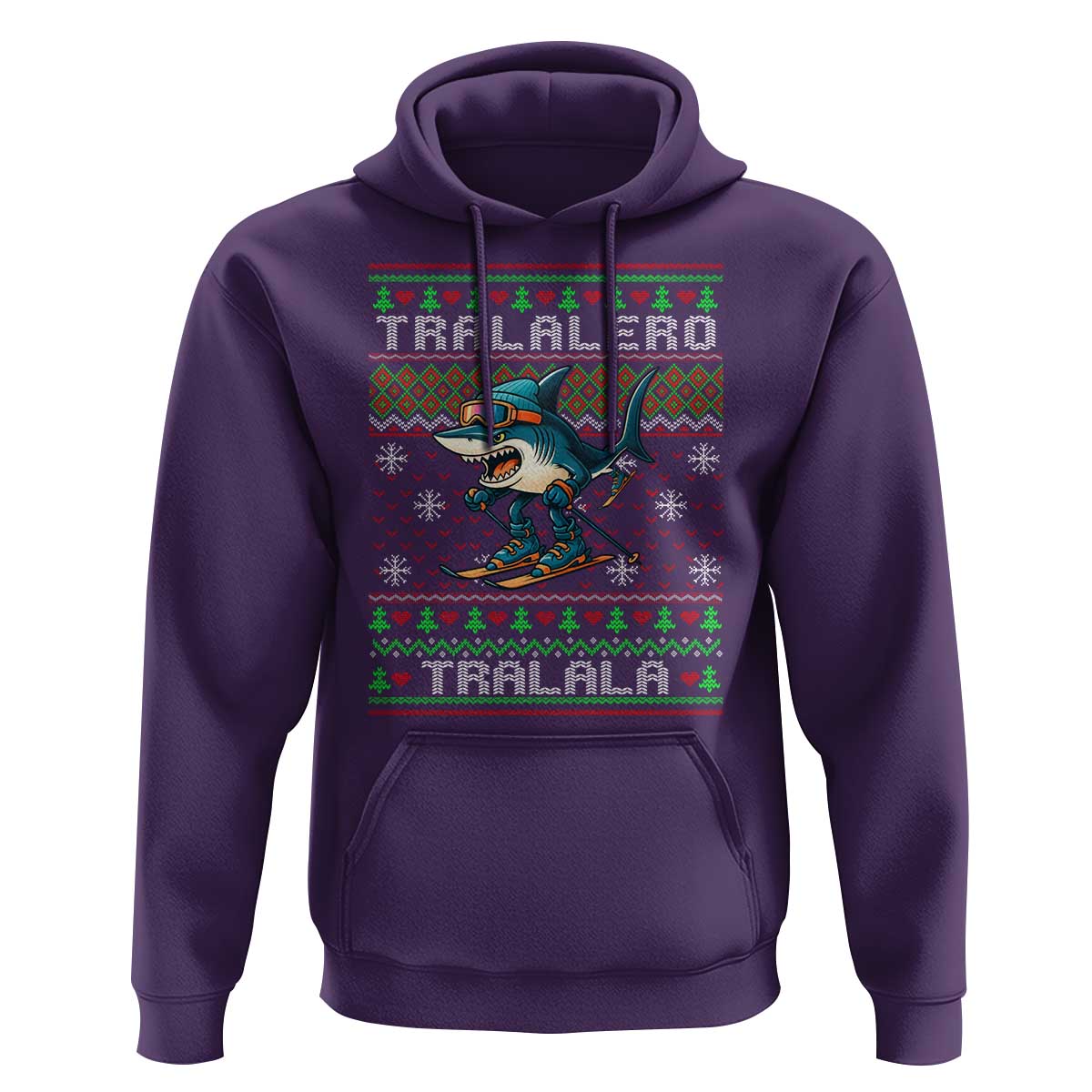 Tralalero Tralala Christmas Meme Hoodie Snowboard Ugly Xmas - Wonder Print Shop