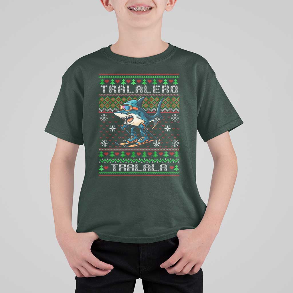 Tralalero Tralala Christmas Meme T Shirt For Kid Snowboard Ugly Xmas - Wonder Print Shop