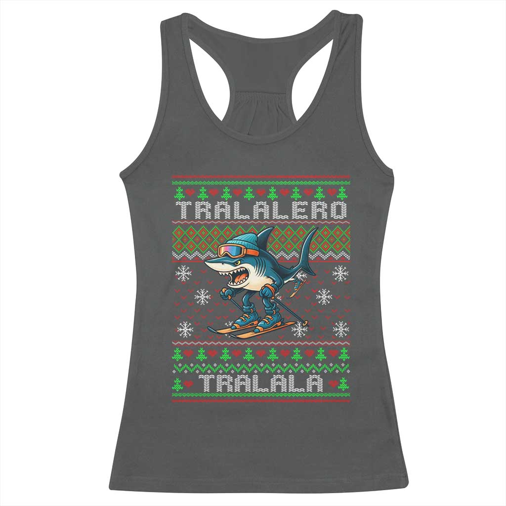 Tralalero Tralala Christmas Meme Racerback Tank Top Snowboard Ugly Xmas - Wonder Print Shop