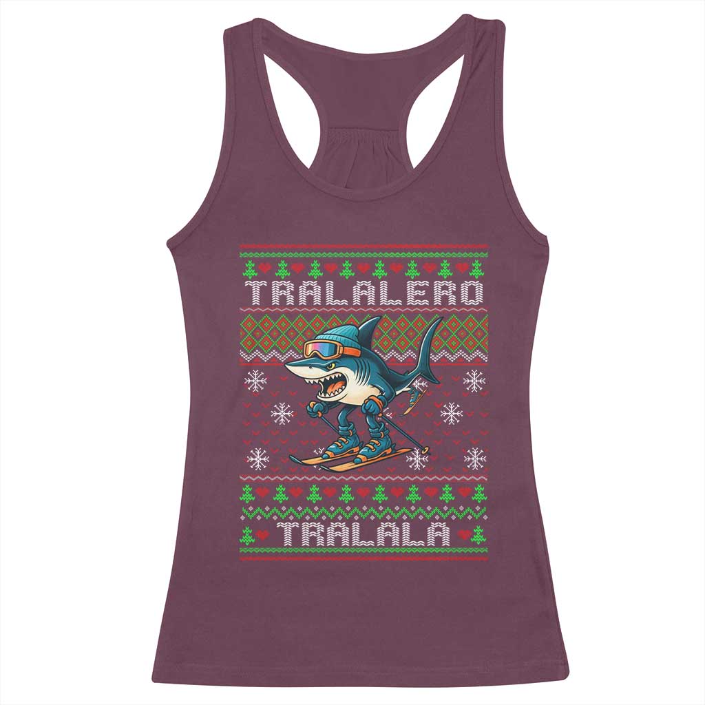 Tralalero Tralala Christmas Meme Racerback Tank Top Snowboard Ugly Xmas - Wonder Print Shop