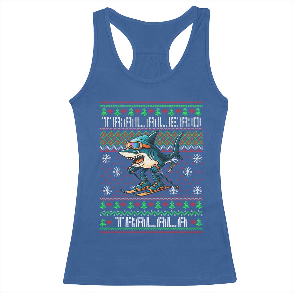 Tralalero Tralala Christmas Meme Racerback Tank Top Snowboard Ugly Xmas - Wonder Print Shop
