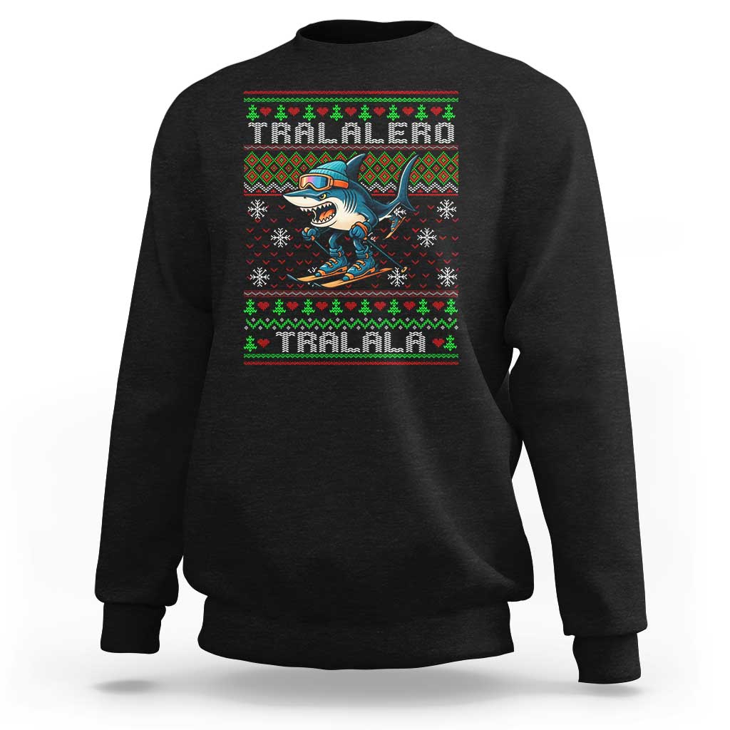 Tralalero Tralala Christmas Meme Sweatshirt Snowboard Ugly Xmas - Wonder Print Shop