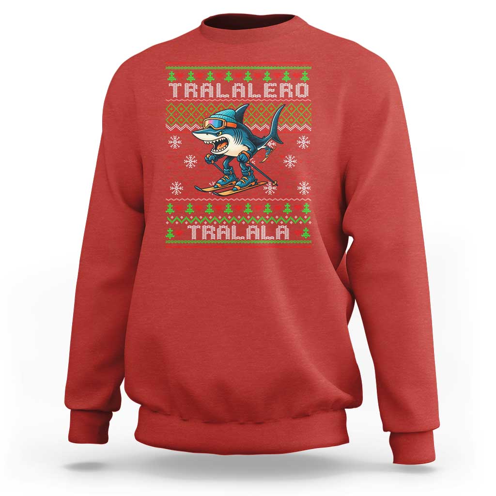 Tralalero Tralala Christmas Meme Sweatshirt Snowboard Ugly Xmas - Wonder Print Shop