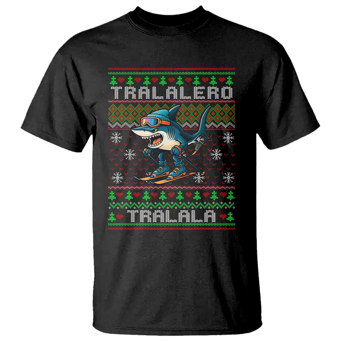 Tralalero Tralala Christmas Meme T Shirt Snowboard Ugly Xmas - Wonder Print Shop