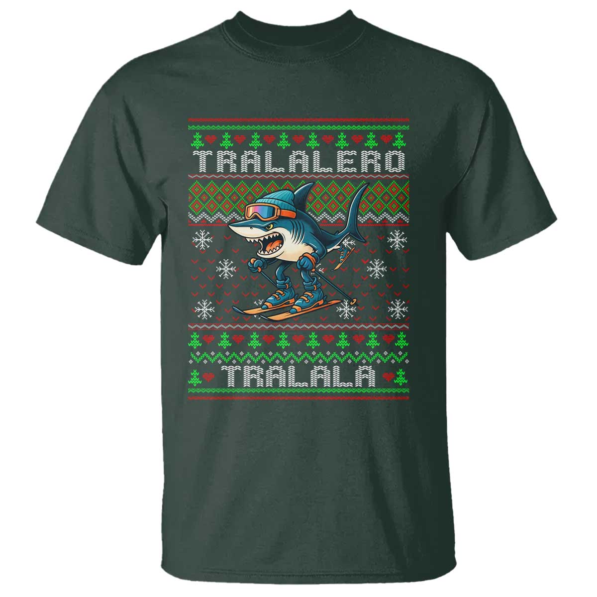 Tralalero Tralala Christmas Meme T Shirt Snowboard Ugly Xmas - Wonder Print Shop