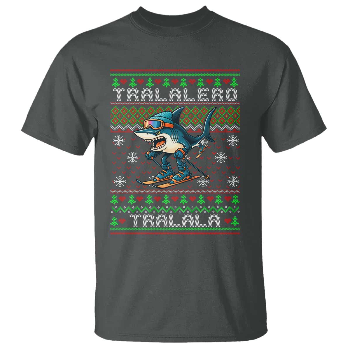 Tralalero Tralala Christmas Meme T Shirt Snowboard Ugly Xmas - Wonder Print Shop