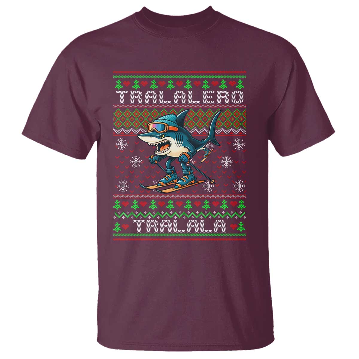 Tralalero Tralala Christmas Meme T Shirt Snowboard Ugly Xmas - Wonder Print Shop
