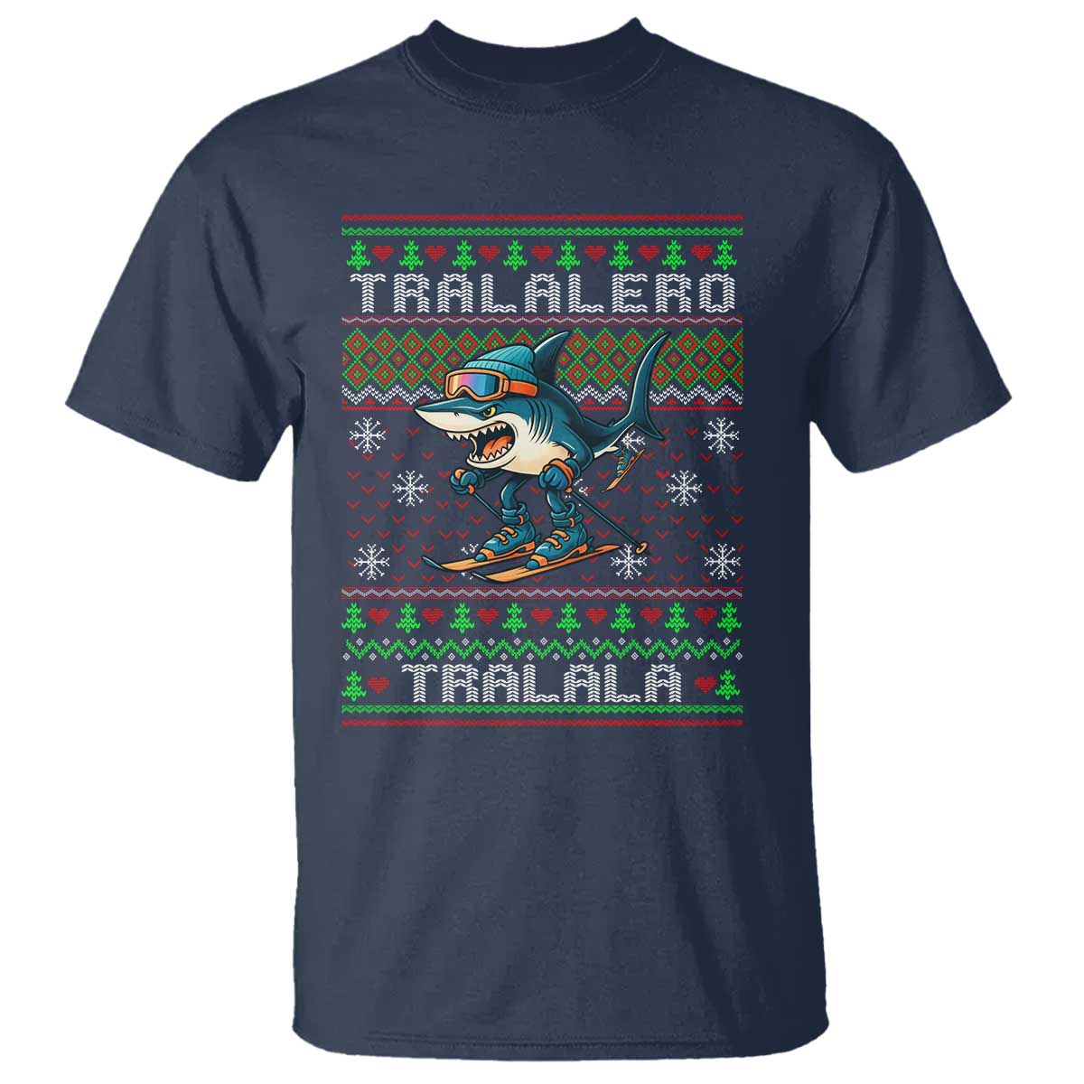 Tralalero Tralala Christmas Meme T Shirt Snowboard Ugly Xmas - Wonder Print Shop