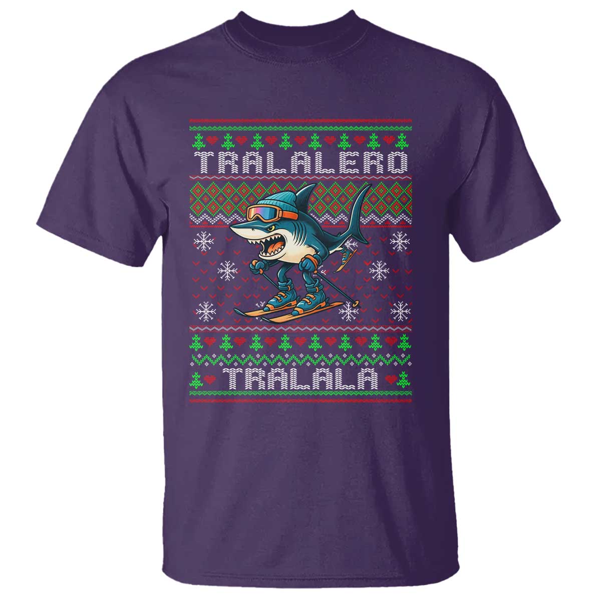 Tralalero Tralala Christmas Meme T Shirt Snowboard Ugly Xmas - Wonder Print Shop