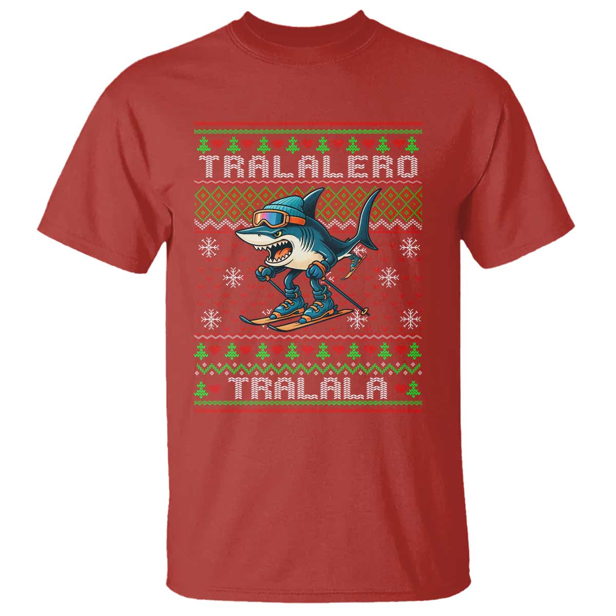 Tralalero Tralala Christmas Meme T Shirt Snowboard Ugly Xmas - Wonder Print Shop