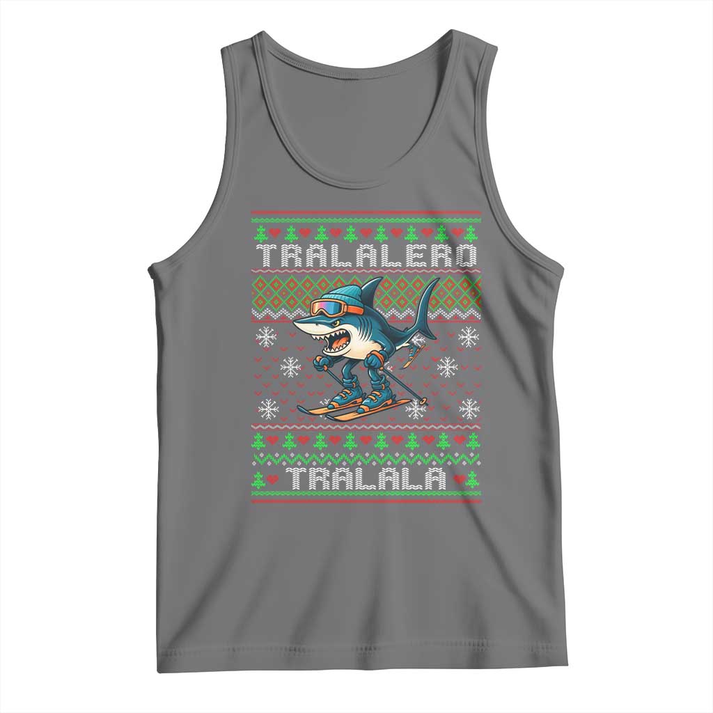 Tralalero Tralala Christmas Meme Tank Top Snowboard Ugly Xmas - Wonder Print Shop