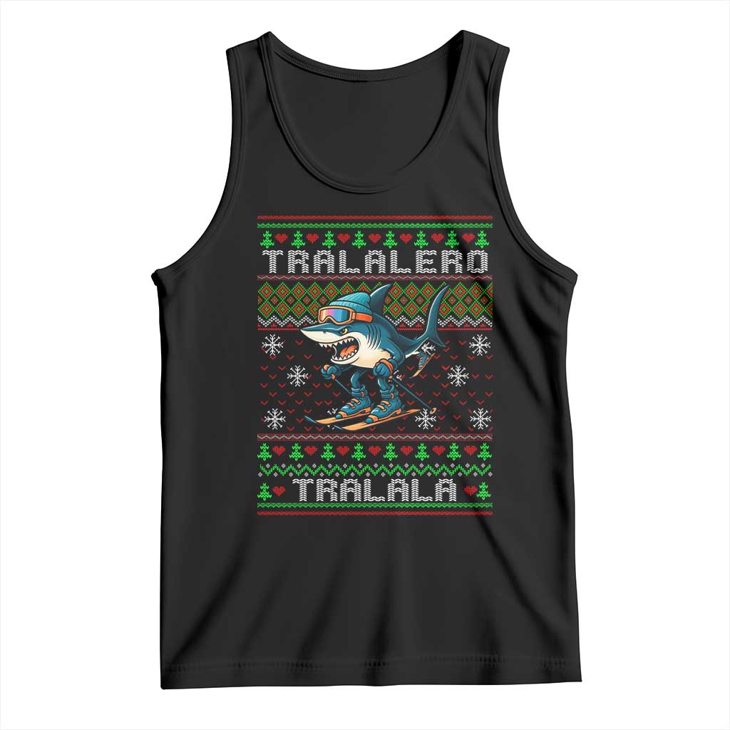 Tralalero Tralala Christmas Meme Tank Top Snowboard Ugly Xmas - Wonder Print Shop