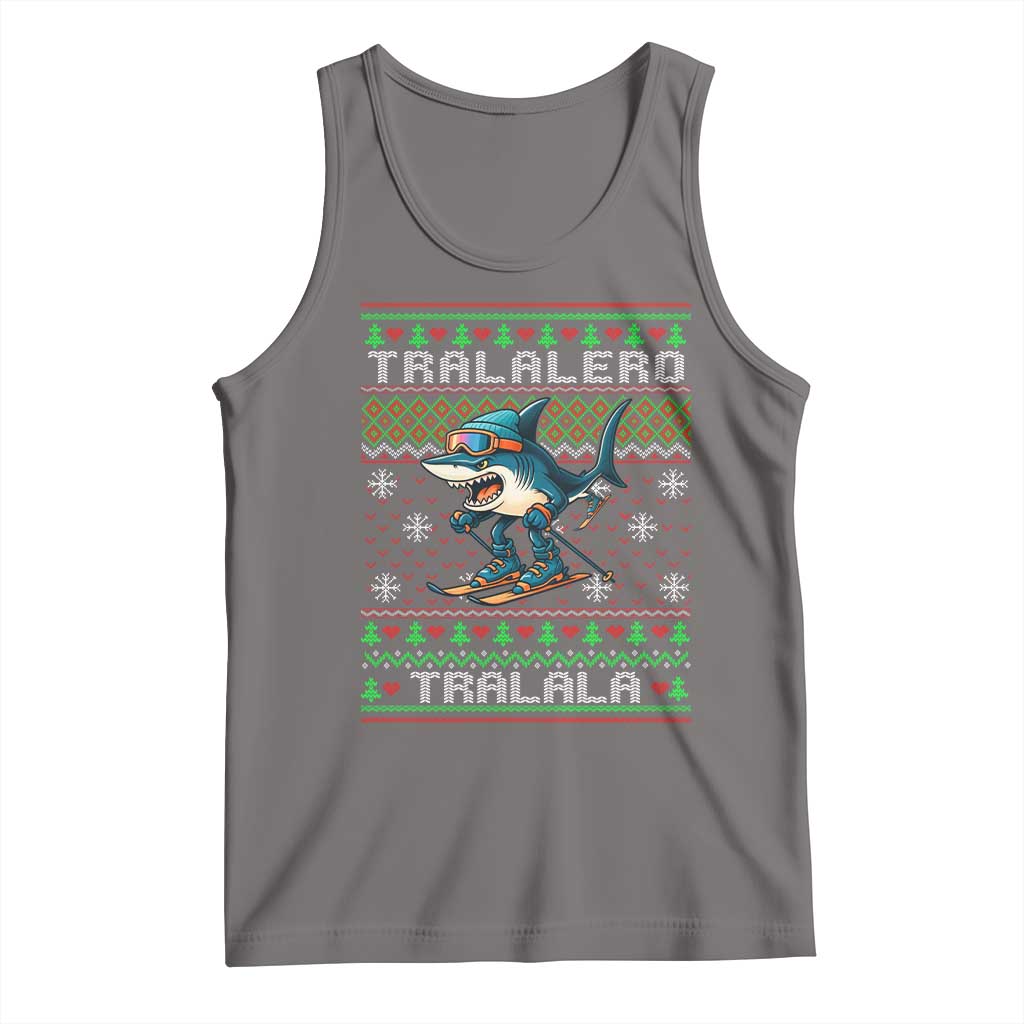Tralalero Tralala Christmas Meme Tank Top Snowboard Ugly Xmas - Wonder Print Shop