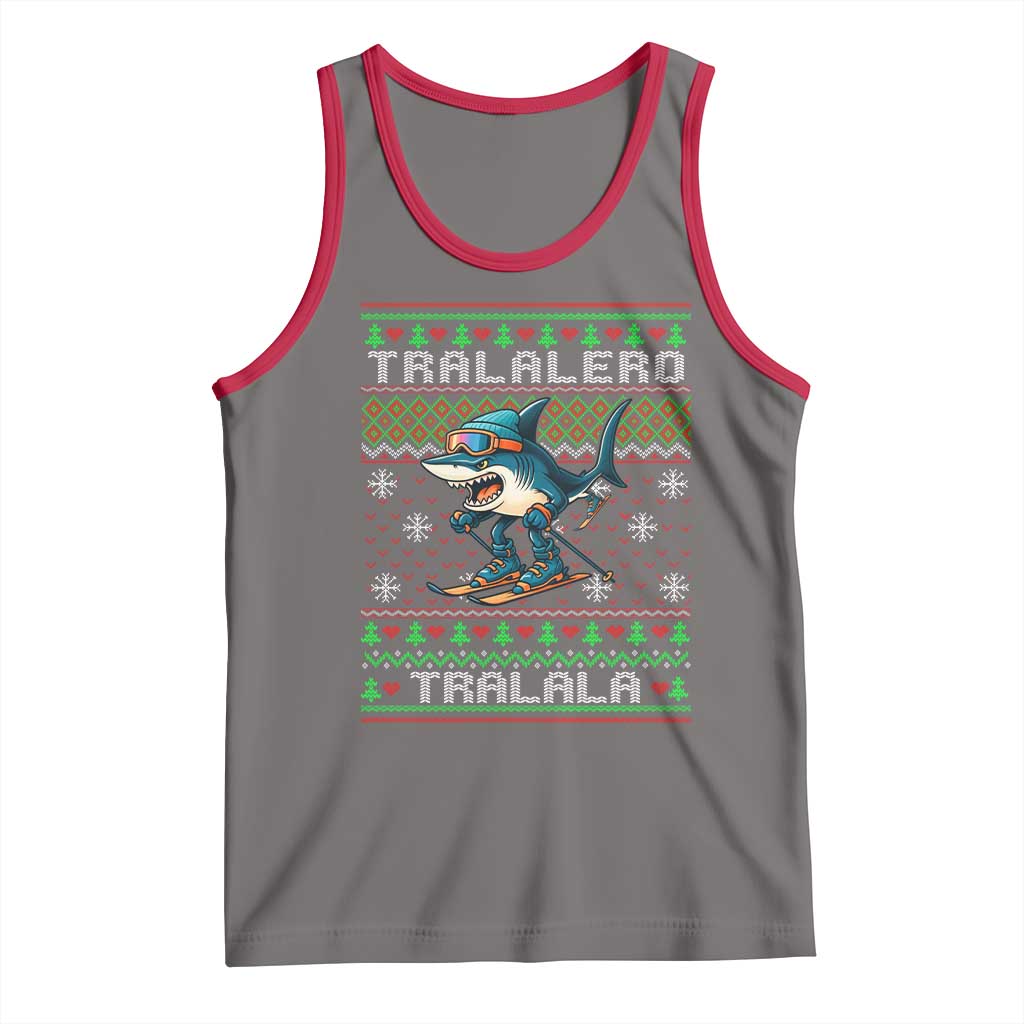 Tralalero Tralala Christmas Meme Tank Top Snowboard Ugly Xmas - Wonder Print Shop