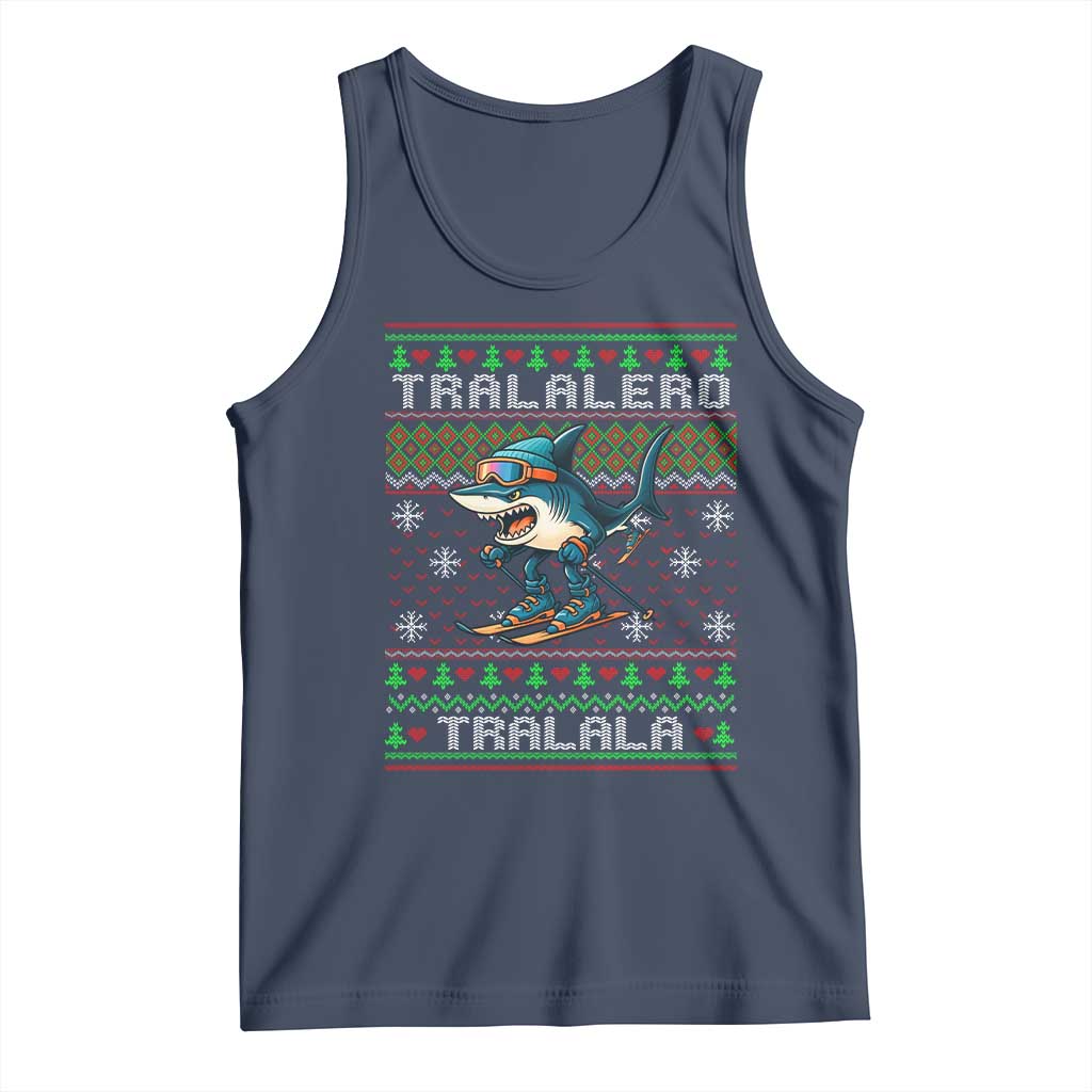 Tralalero Tralala Christmas Meme Tank Top Snowboard Ugly Xmas - Wonder Print Shop