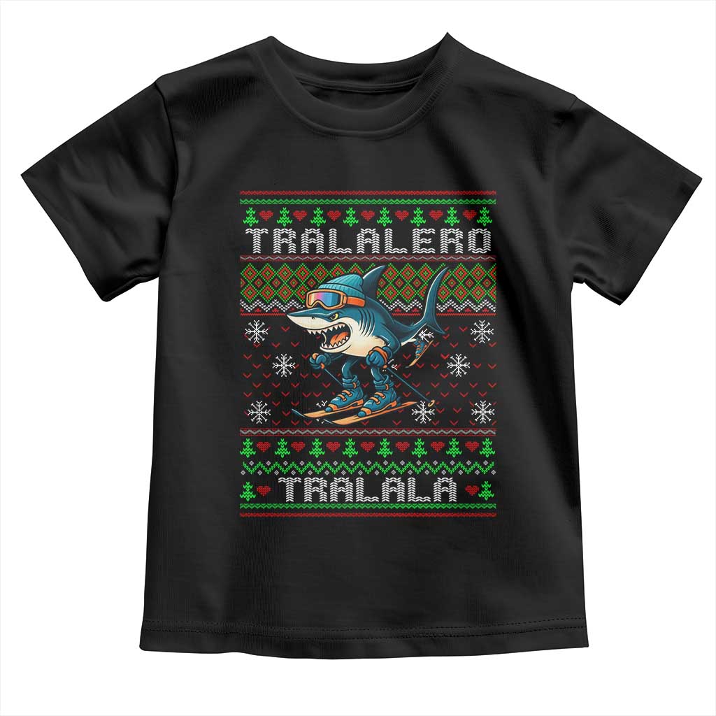 Tralalero Tralala Christmas Meme Toddler T Shirt Snowboard Ugly Xmas - Wonder Print Shop