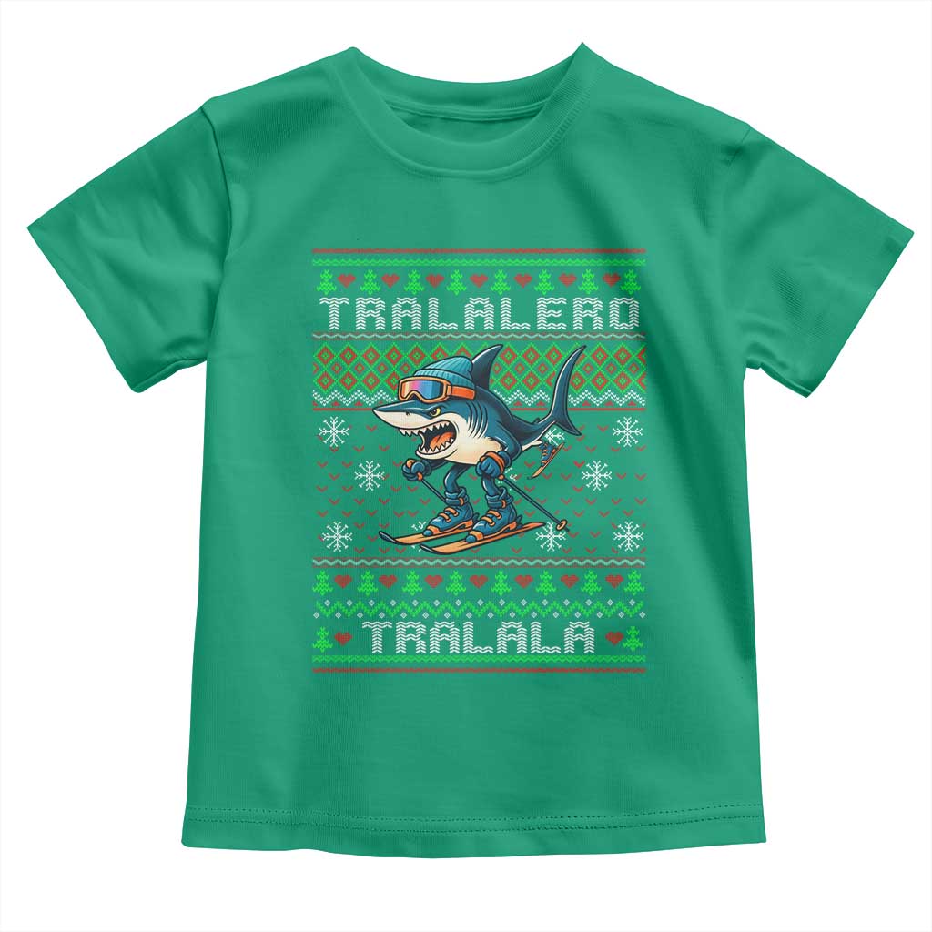 Tralalero Tralala Christmas Meme Toddler T Shirt Snowboard Ugly Xmas - Wonder Print Shop