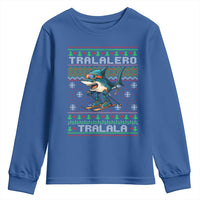 Tralalero Tralala Christmas Meme Youth Sweatshirt Snowboard Ugly Xmas - Wonder Print Shop