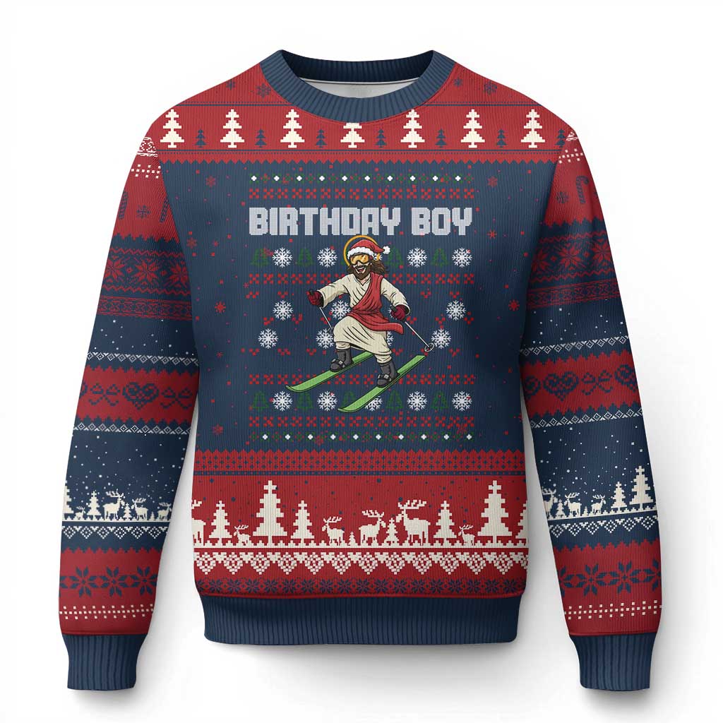 Jesus Xmas Meme Ugly Christmas Sweater Snowboard Birthday Boy Ugly Xmas - Wonder Print Shop